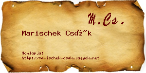 Marischek Csák névjegykártya
